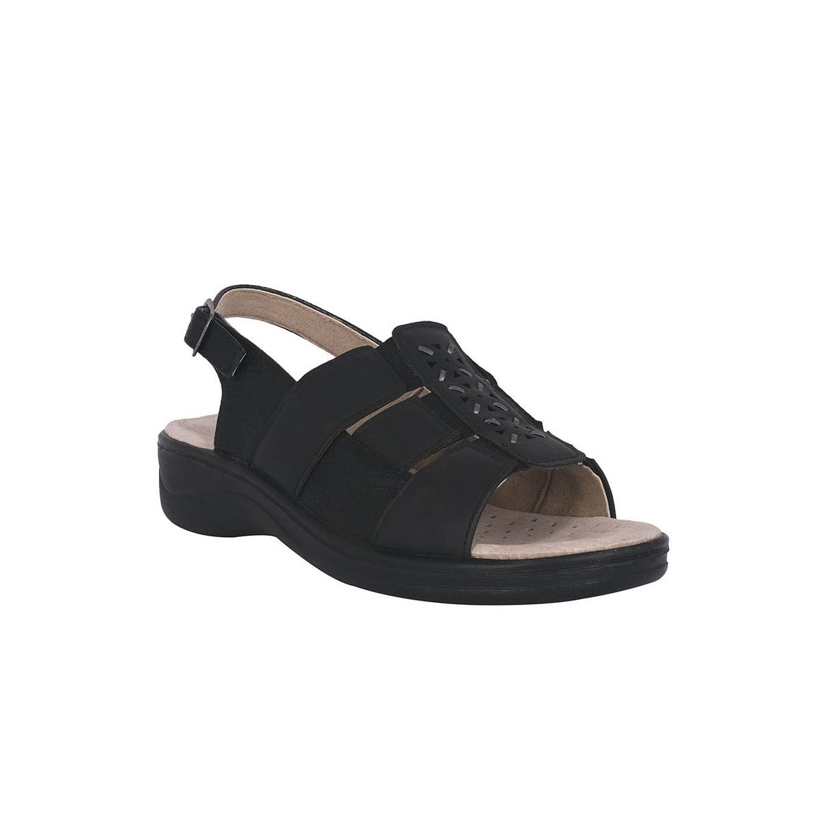 PASSER - Sandalia Mujer Negro Naranjo Passer