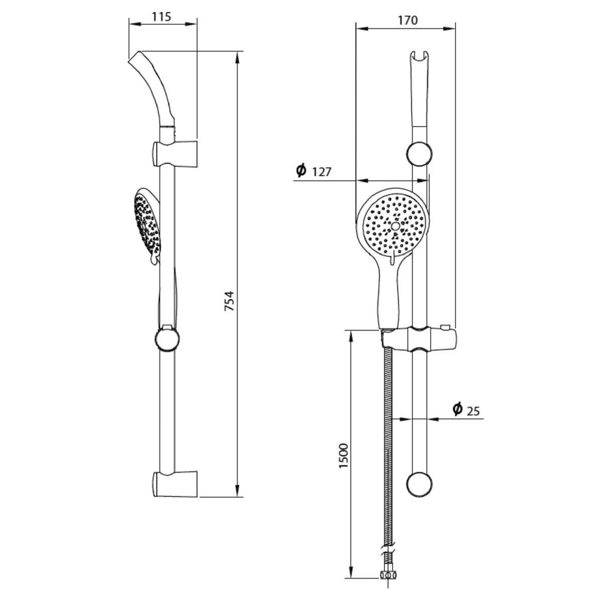 STRETTO - Barra de Ducha Gala
