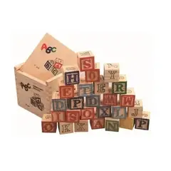GENERICO - Juguete Cubos De Madera Figuras Números Y Letras 48pzas