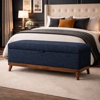 Banqueta con Baúl Incy Azul Omega 120x40x50 cm Máxima Design