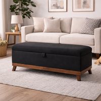 Banqueta con Baúl Incy Grafito Delta 120x40x50 cm Máxima Design