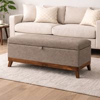 Banqueta con Baúl Incy Gris Beige Omega 120x40x50 cm Máxima Design