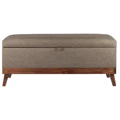 GENERICO - Banqueta con Baúl Incy Gris Beige Omega 120x40x50 cm Máxima Design