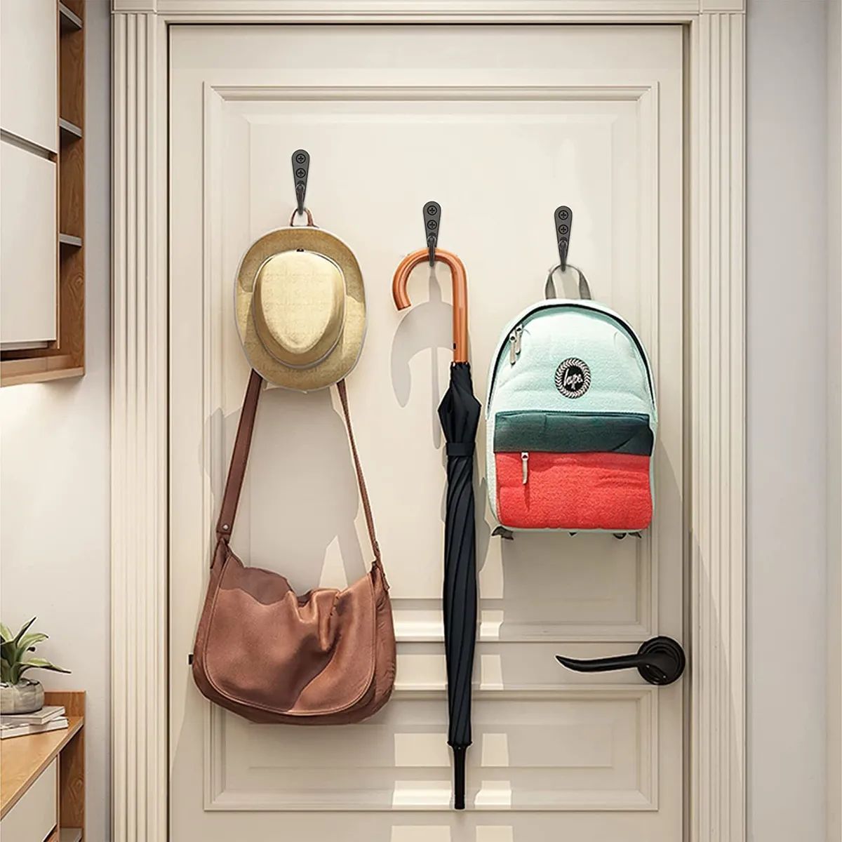 KUANGYE - Paquete De 40 Ganchos De Pared, Ganchos De Pared Negros Para