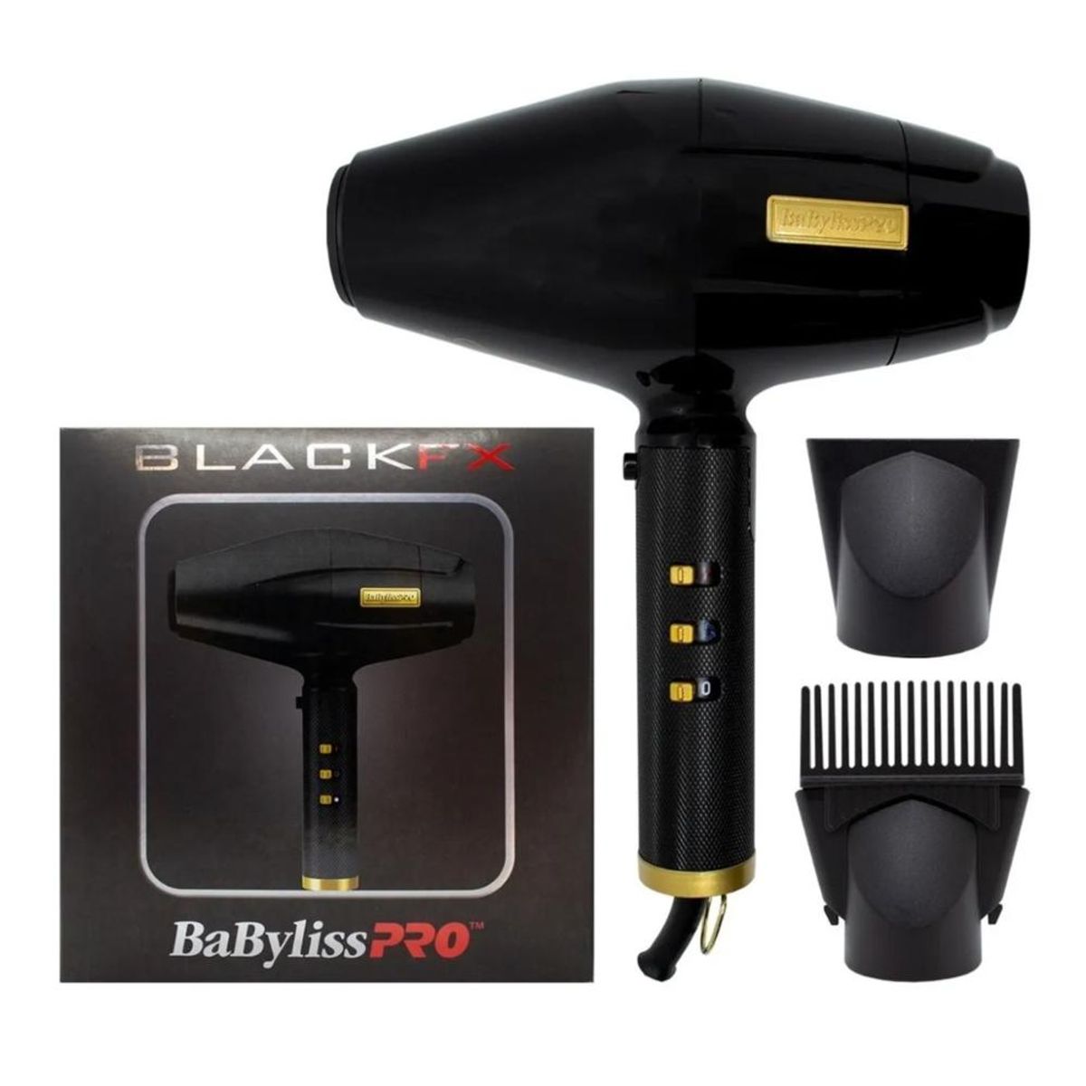 BABYLISS PRO - Secador de pelo Babyliss Pro Black FX barberia 2000w Italia