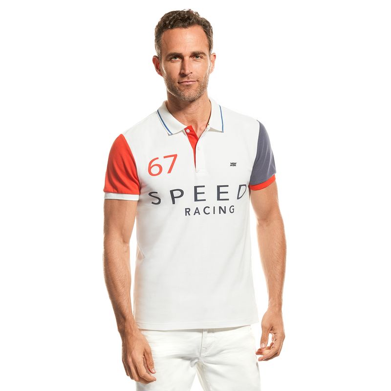 NEW MAN - Polera Polo Quique Blanco New Man_.