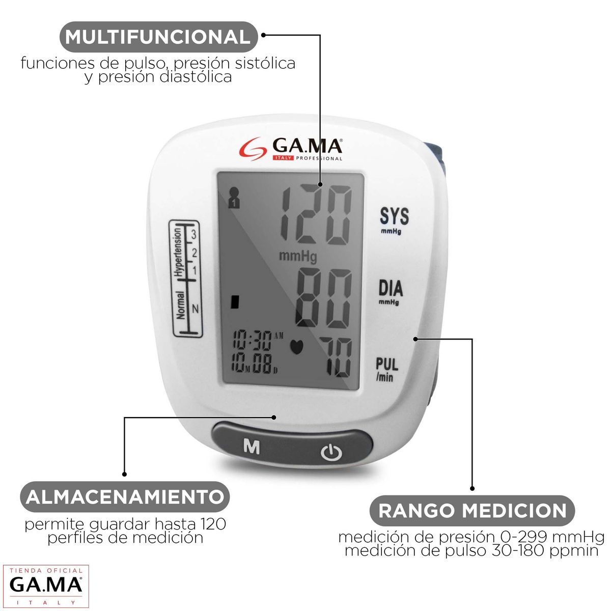 GAMA - Tensiómetro De Muñeca Gama Bp 2116 120