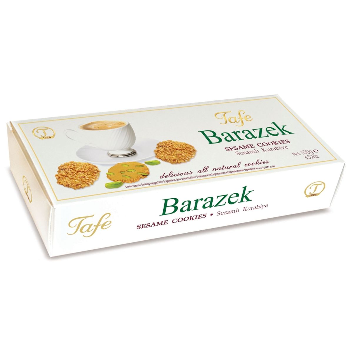 TAFE - Barazek Galletas Árabes cubiertas de Sésamo y Pistacho 100 g