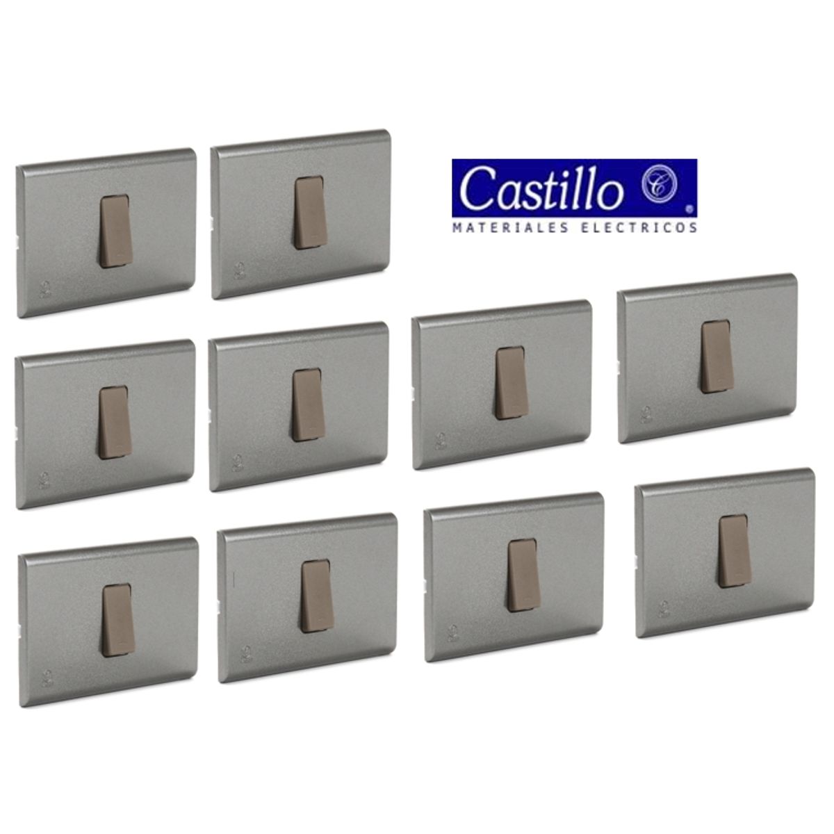 INDUSTRIA CASTILLO LTDA - Pack 10 un. Interruptor Simple Embutido  INDUSTRIA CASTILLO