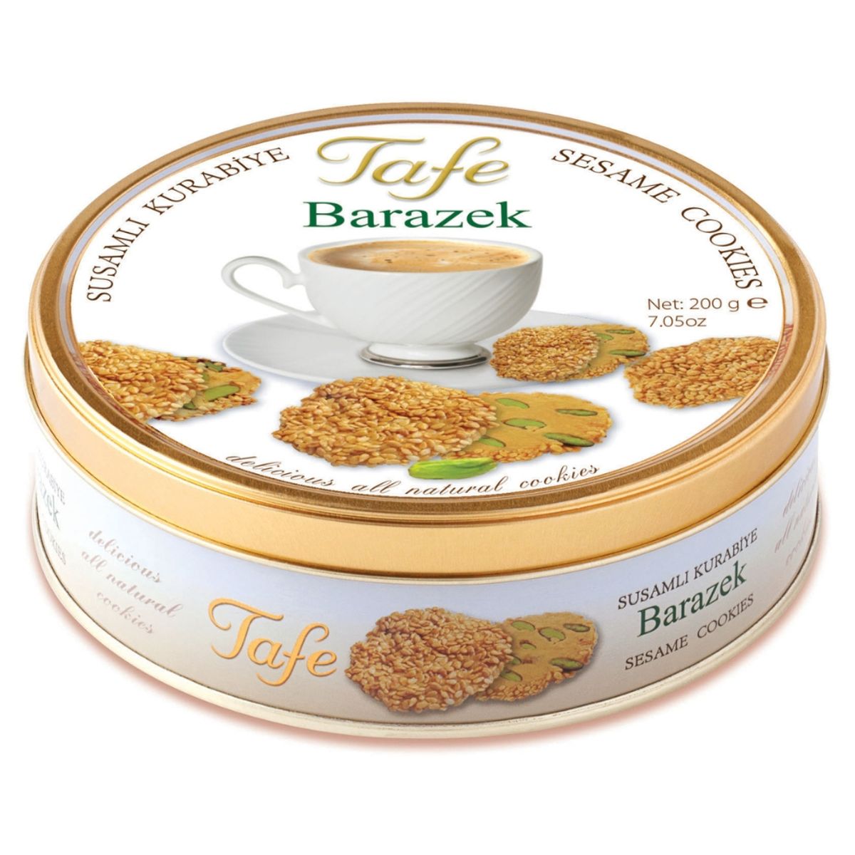 TAFE - Barazek Galletas Árabes cubiertas de Sésamo y Pistacho 200 g