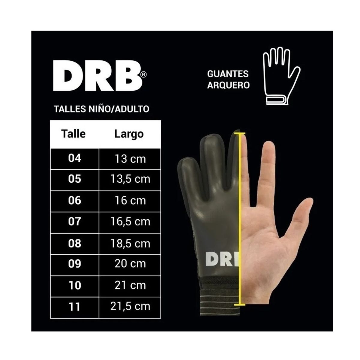 DRB - Guantes Arquero Portero Con Ferulas DRB Striker Latex Aleman