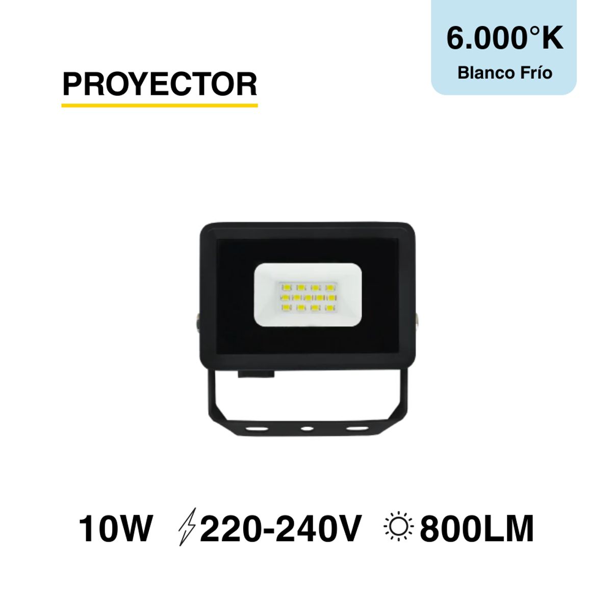 DEMASLED - Foco LED Exterior Proyector de área SEC IP65 10W Blanco Frío 220V