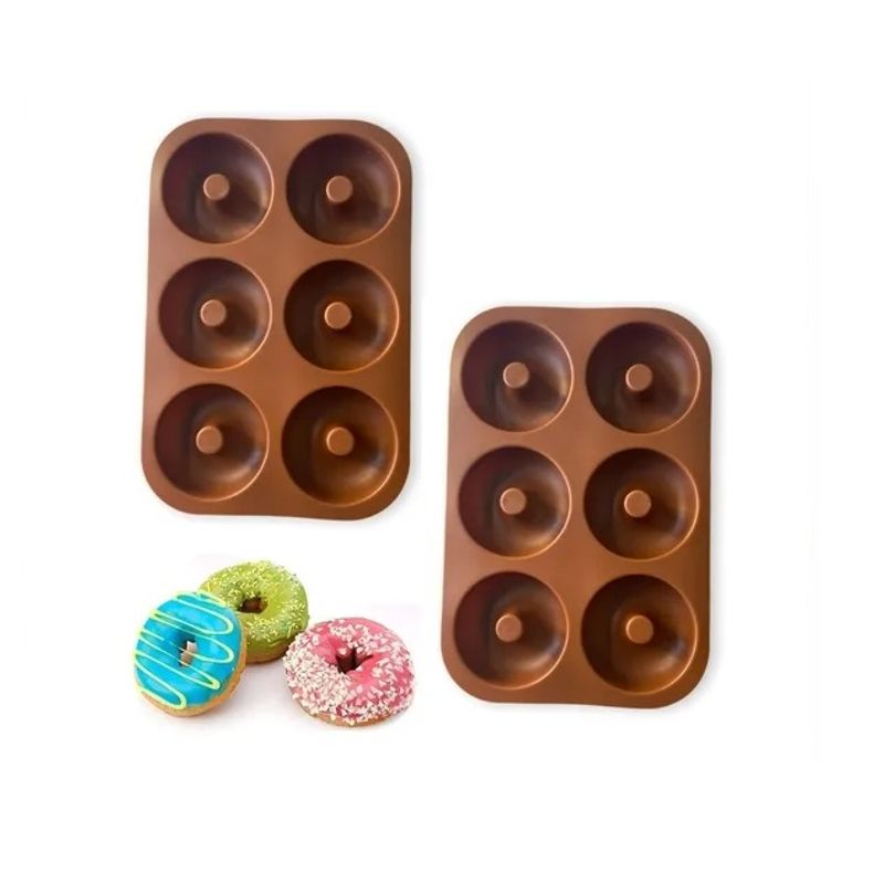 GENERICO - pack x2 Moldes Silicona Donas Moldes De Silicona Donuts Molde Dona 6