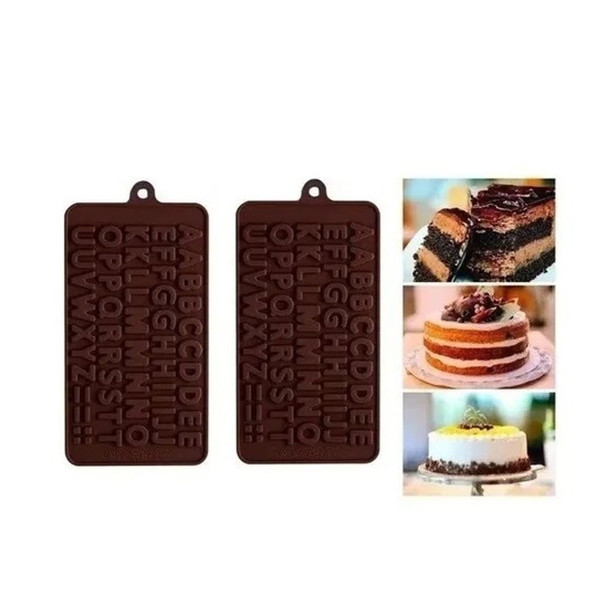 GENERICO - pack 2 Moldes Chocolate Moldes De Silicona Molde Doble Abecedario