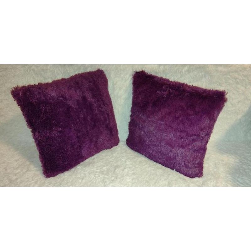 GENERICO - Pack de Funda para Cojínes - 2 Piezas Pelo Corto Morado