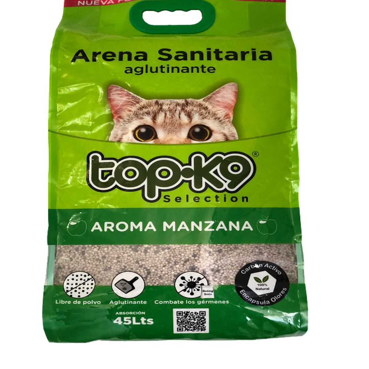 GENERICO - Arena Sanitaria Aglutinante Para Gatos 2kg Aroma Manzana.