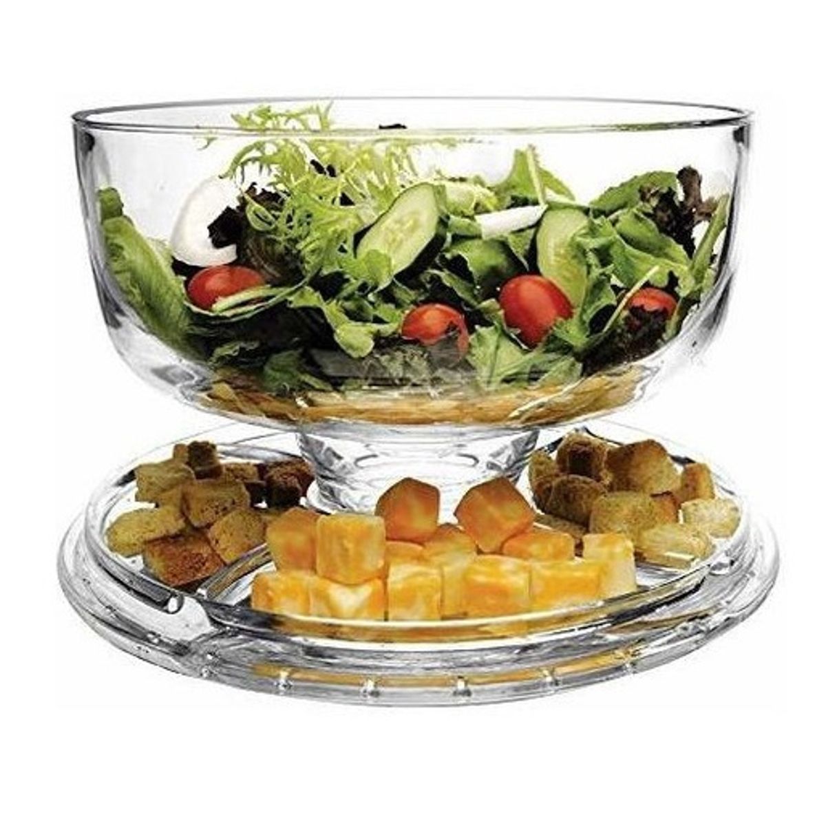 GENERICO - Base Porta Torta 6 en 1 Plato Vidrio Pastel Con Soporte.