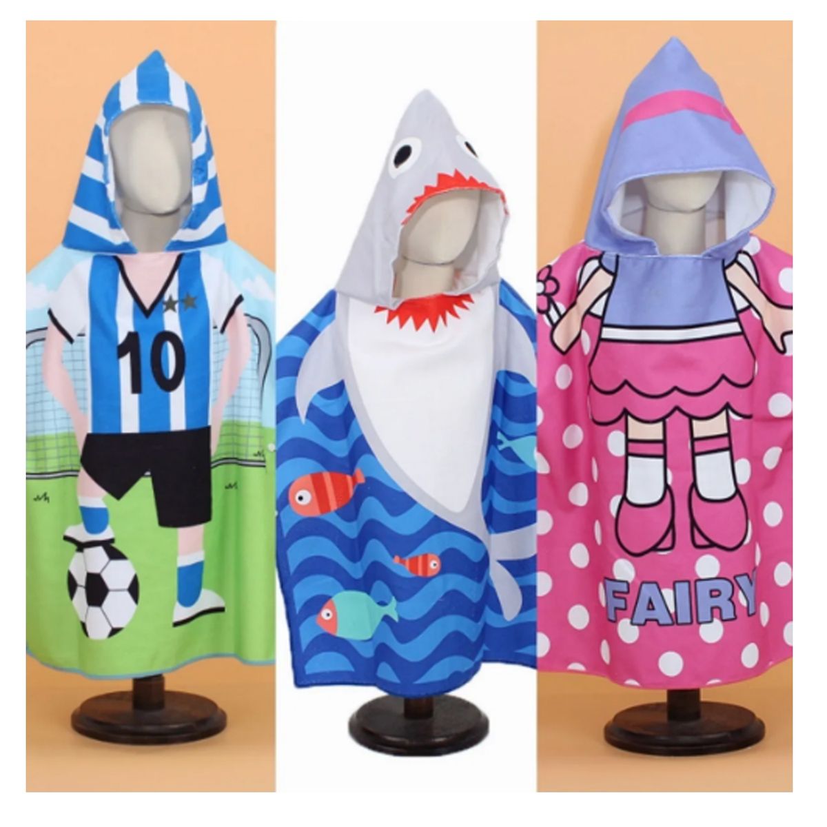 EVERSO - Pack 6 Toalla De Baño Playa Nadar Capucha Niños Diseños