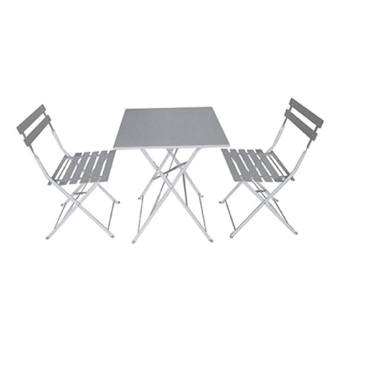 DECOGREEN - SET MESA CON DOS SILLAS VINTAGE CUADRADA BLANCA