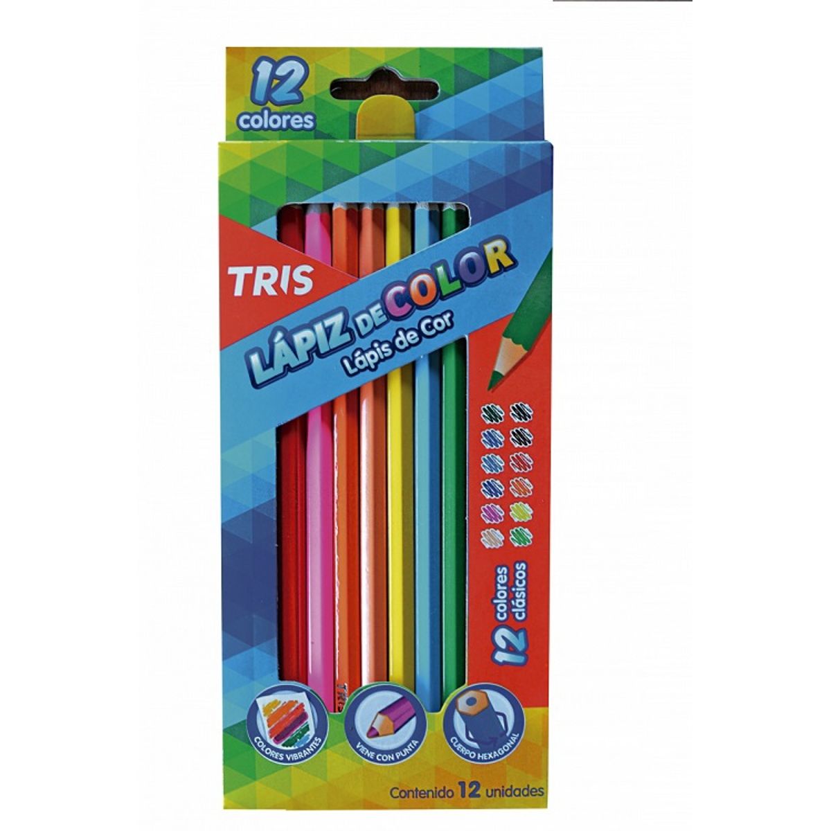 TRIS - Lápices 12 colores Trio