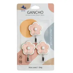 RUNN - Ganchos Decorativos Diseño Flor Rosado