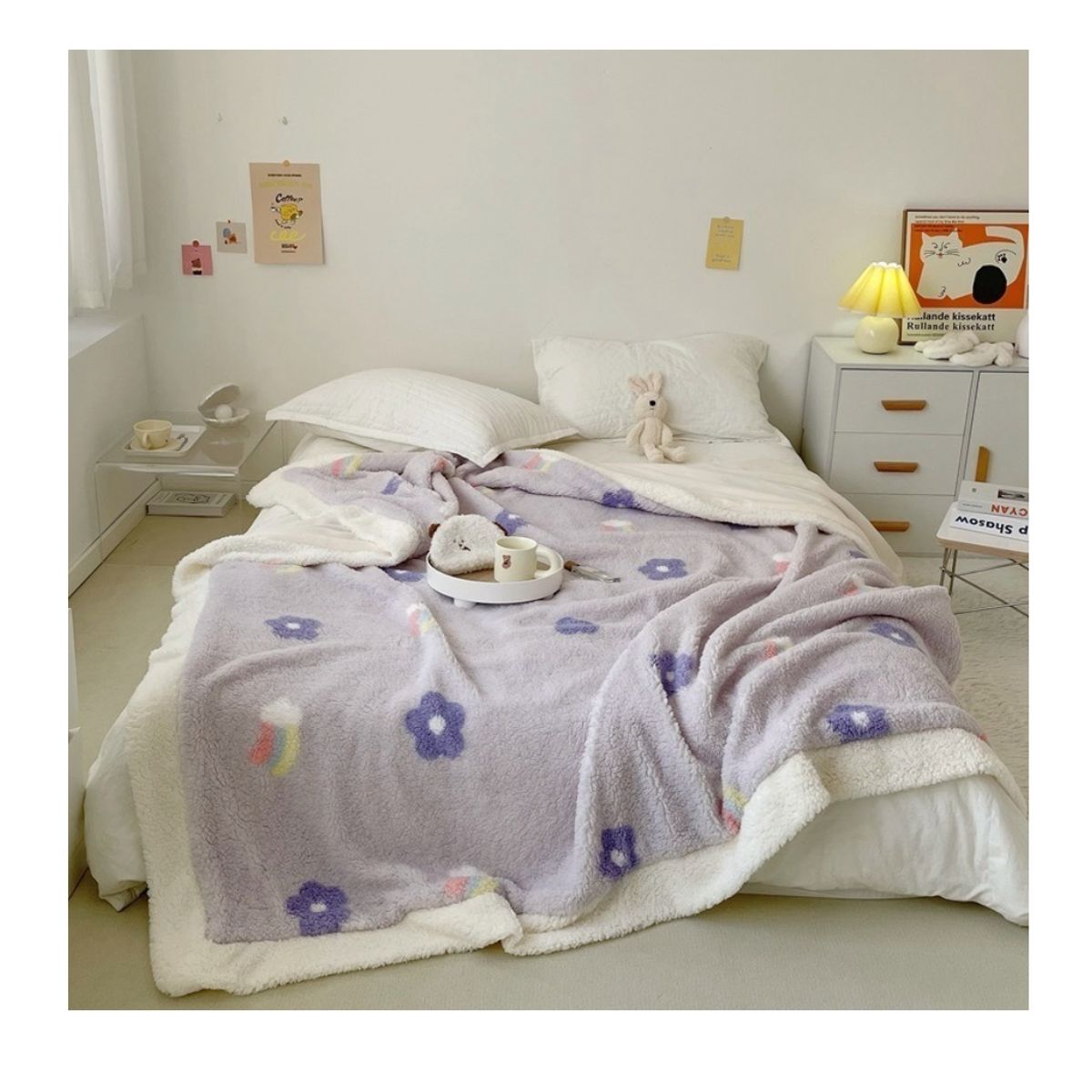 HOMER DESIGN - Frazada Manta Sherpa Polar Termica 1.5 Plaza 150*200cm Hmmt18
