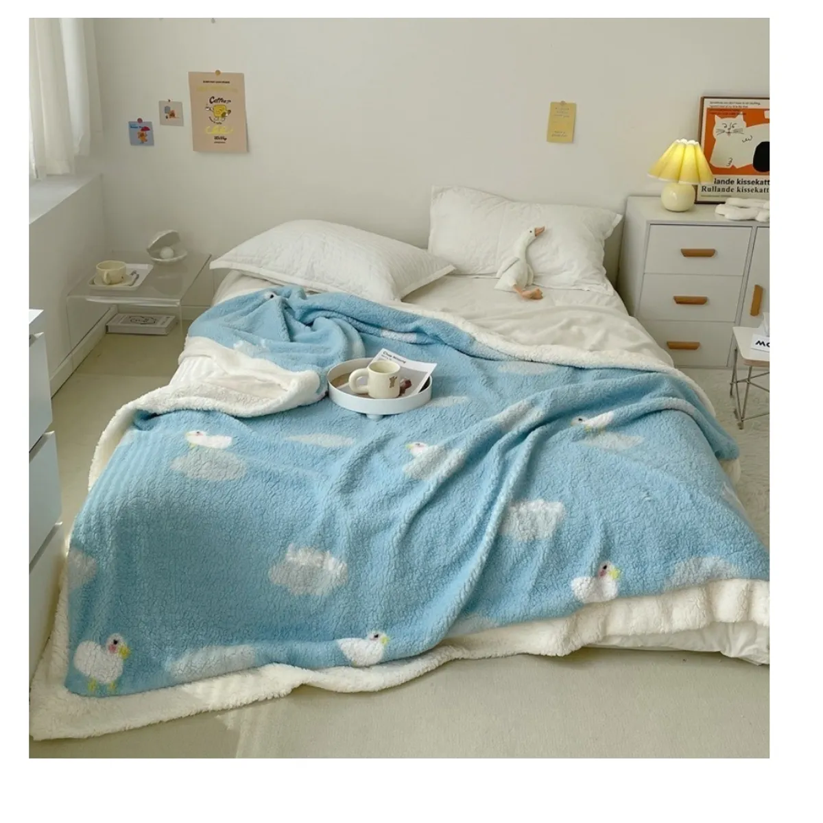 HOMER DESIGN - Frazada Manta Sherpa Polar Termica 1.5 Plaza 150*200cm Hmmt19