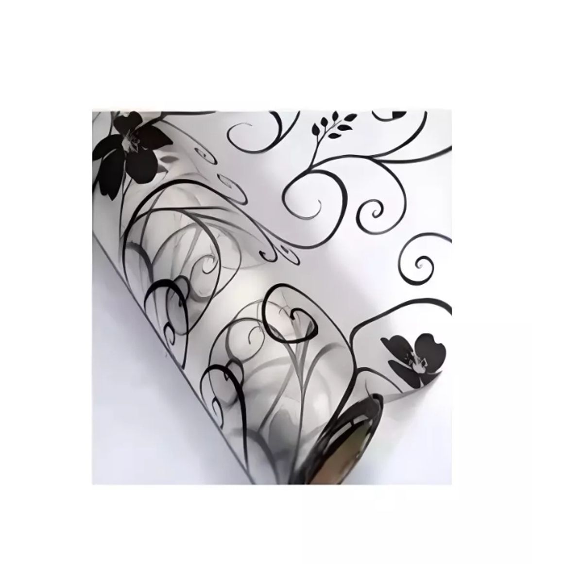 GENERICO - Vinilo Para Ventana 1 Rollo 2mt X 45cm Diseño Flor Negra.