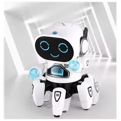 GENERICO - Robot White Mascota Musical Bailarín Juego Eléctrico Luz Led