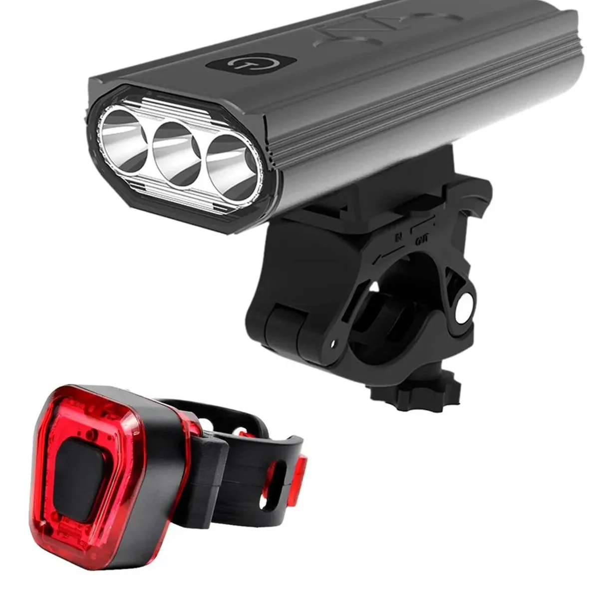 MAXWELL - Luz Bicicleta Set Delantera Trasera Usb Impermeable Aluminio