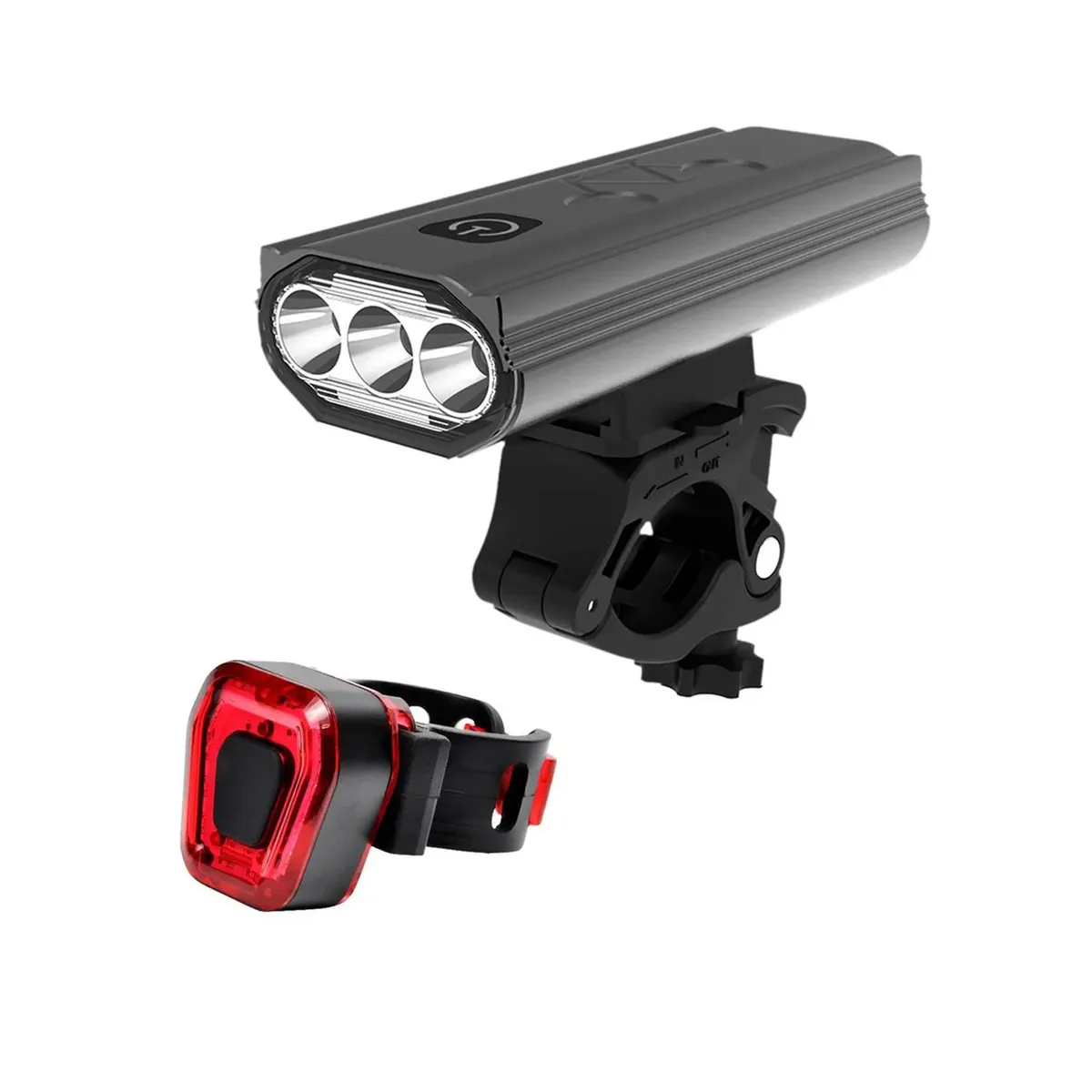 MAXWELL - Luz Bicicleta Set Delantera Trasera Usb Impermeable Aluminio