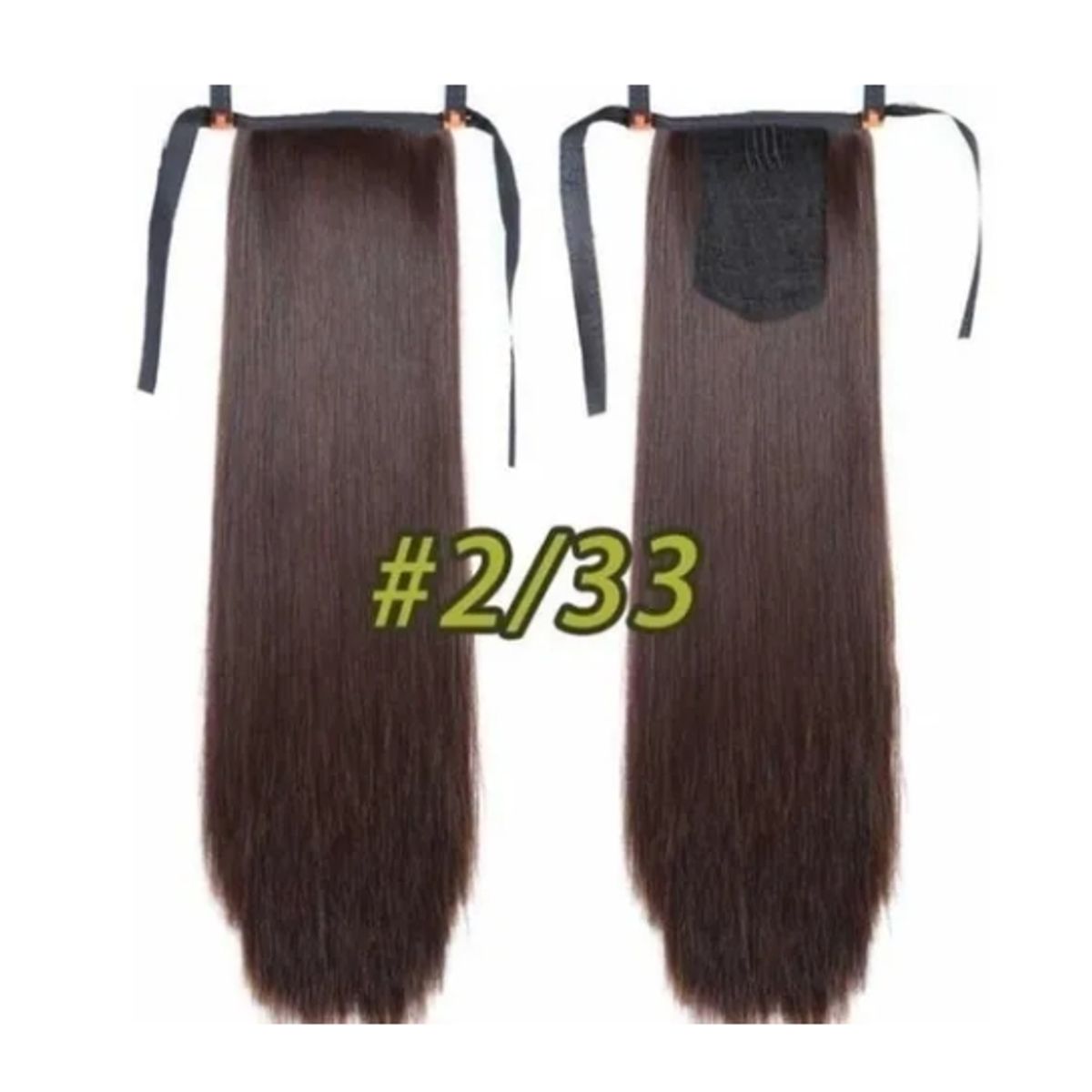GENERICO - Postizos Extenciones De Cola Fibra Kanekalon Pelo Liso 2-33