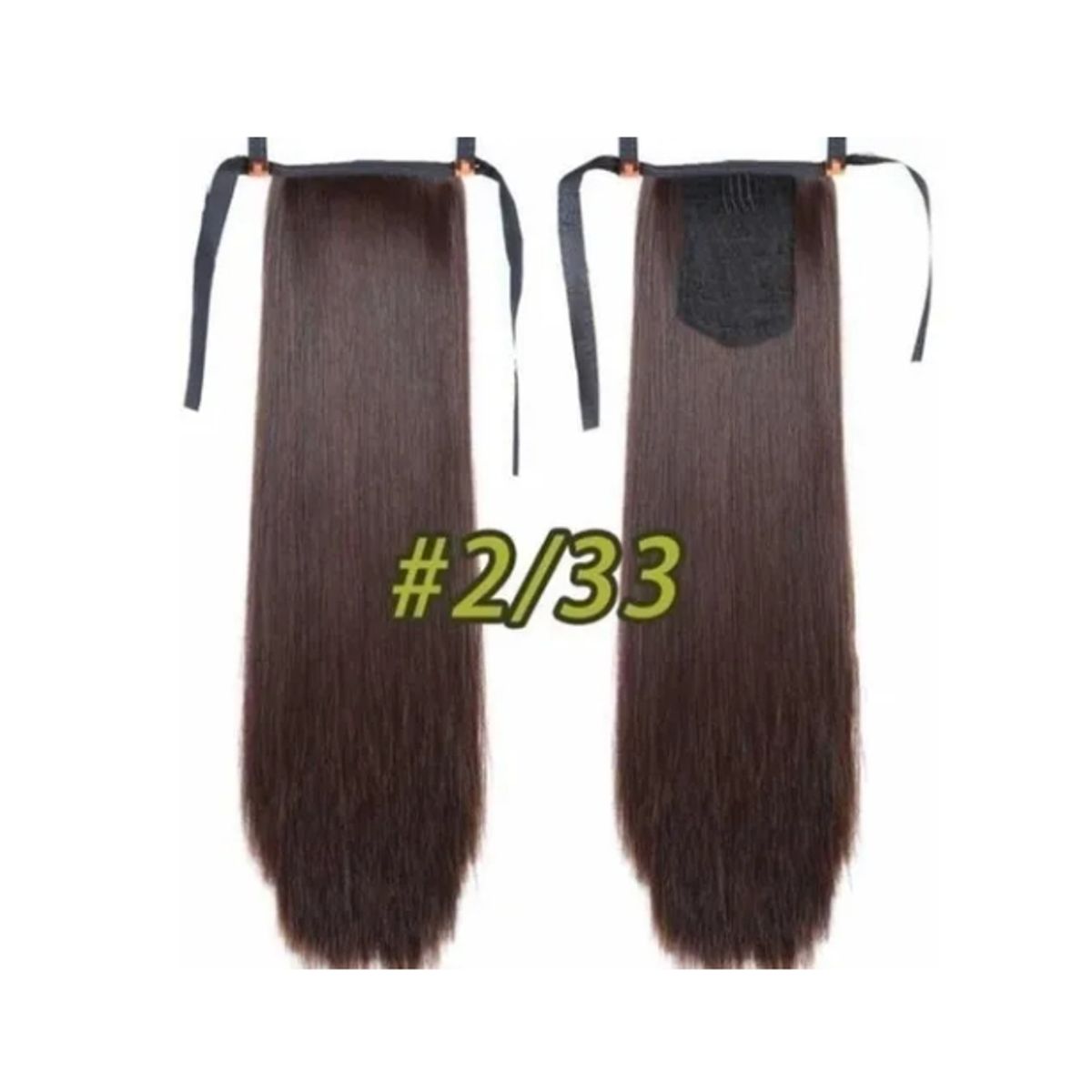 GENERICO - Postizos Extenciones De Cola Fibra Kanekalon Pelo Liso 2-33