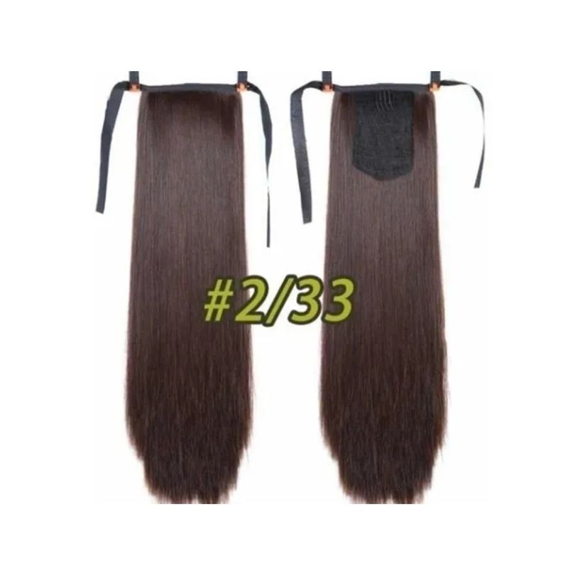 GENERICO - Postizos Extenciones De Cola Fibra Kanekalon Pelo Liso 2-33