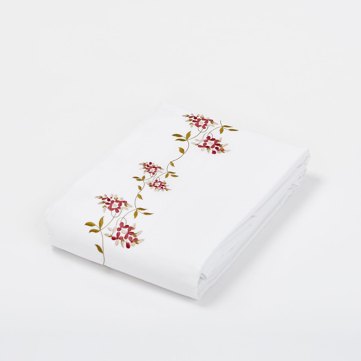 NINA HERRERA - Cubreplumón Bordado Enredadera Rojo 220 Hilos 1,5 Plaza