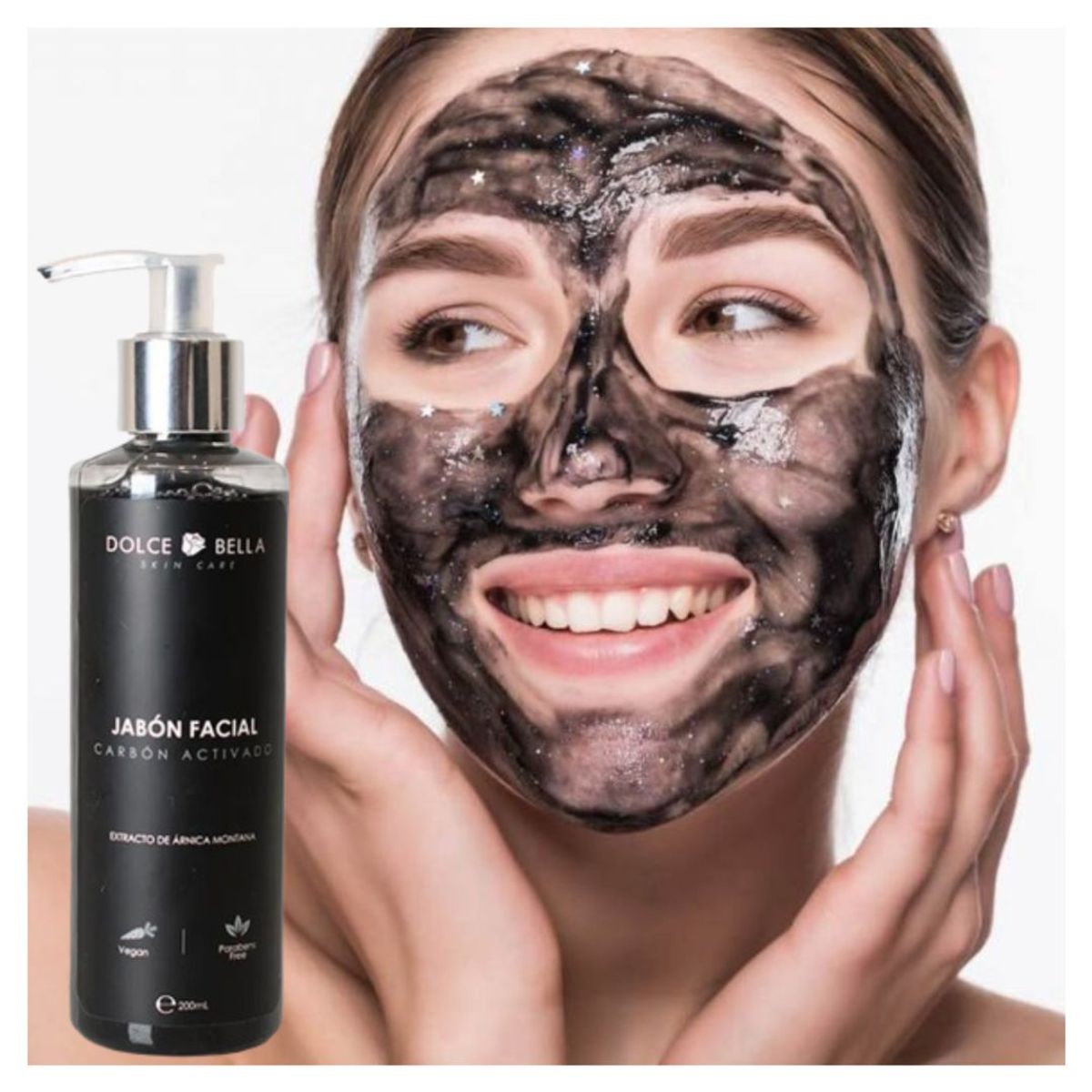 DOLCE BELLA - JABON FACIAL LIQUIDO CARBON ACTIVADO DOLCE BELLA