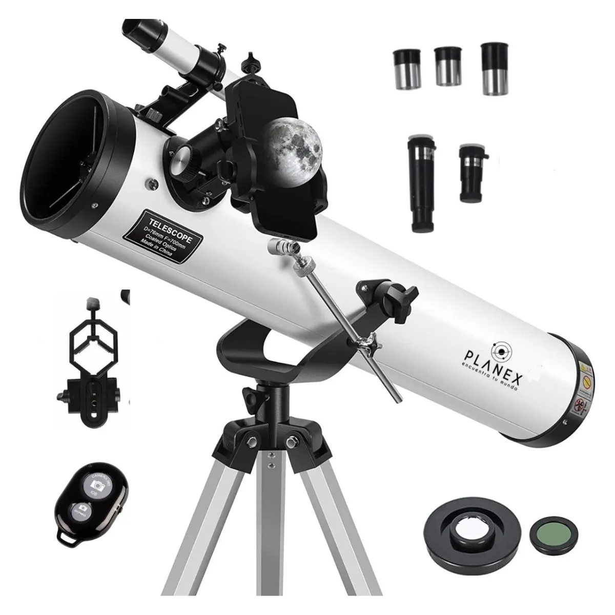 PLANEX - Telescopio Astronómico Newtoniano F70076 Planex + Soporte