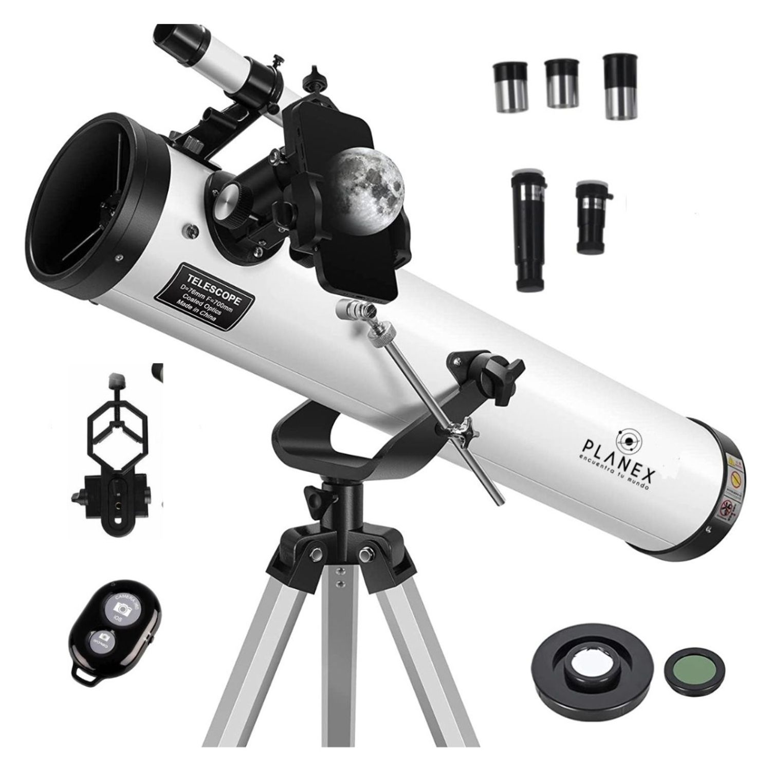 PLANEX Telescopio Astronómico Newtoniano F70076 Planex + Soporte