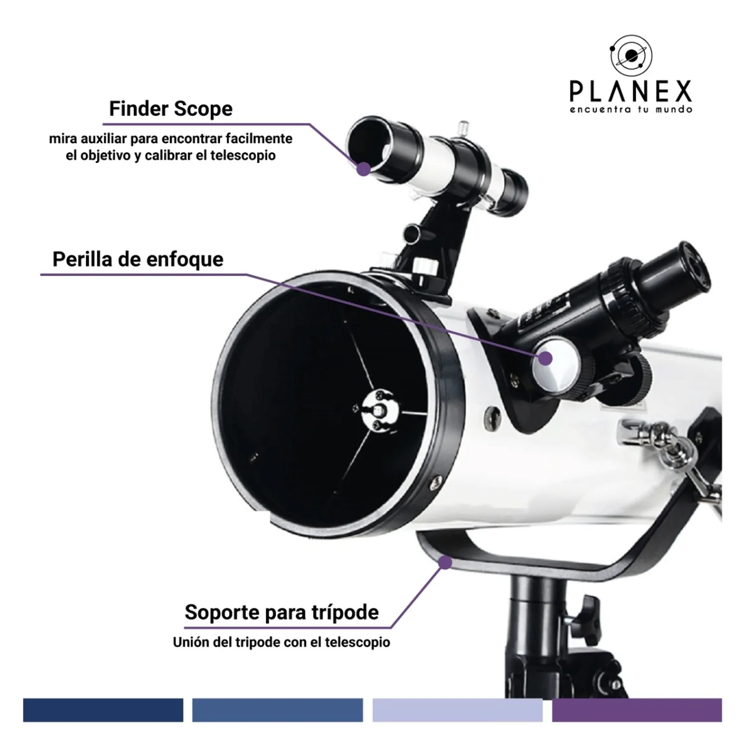 PLANEX Telescopio Astronómico Newtoniano F70076 Planex + Soporte