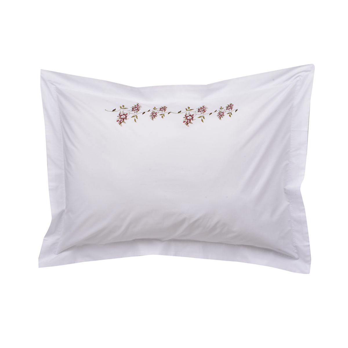 NINA HERRERA - Set Fundas Bordada Enredadera Rojo 220 Hilos 50x70cm