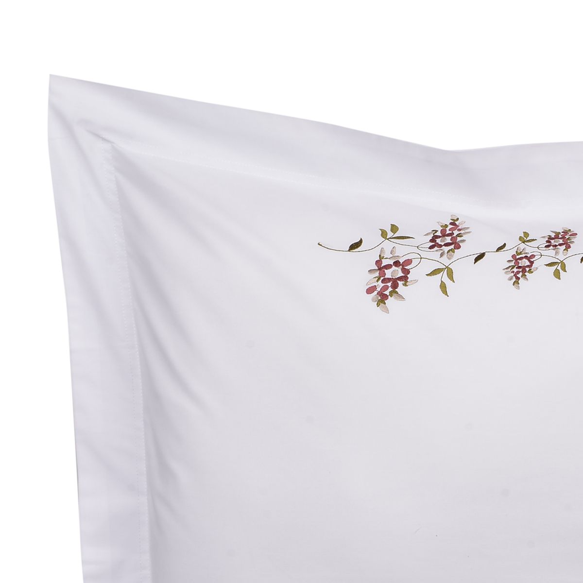 NINA HERRERA - Set Fundas Bordada Enredadera Rojo 220 Hilos 50x70cm