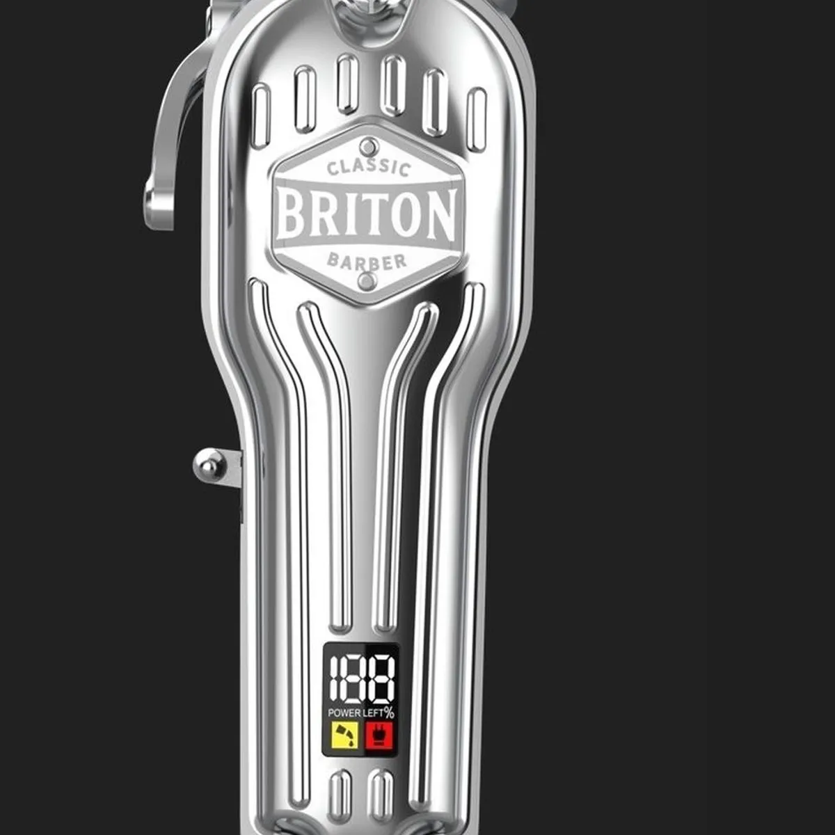 BRITON BARBER - Maquina Cortar Pelo Afeitadora Inalambrica Briton + Kit Pro - Plateado