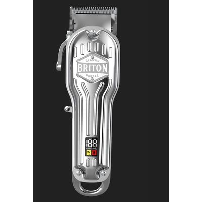 Imagen 2 del producto Maquina Cortar Pelo Afeitadora Inalambrica Briton + Kit Pro - Plateado