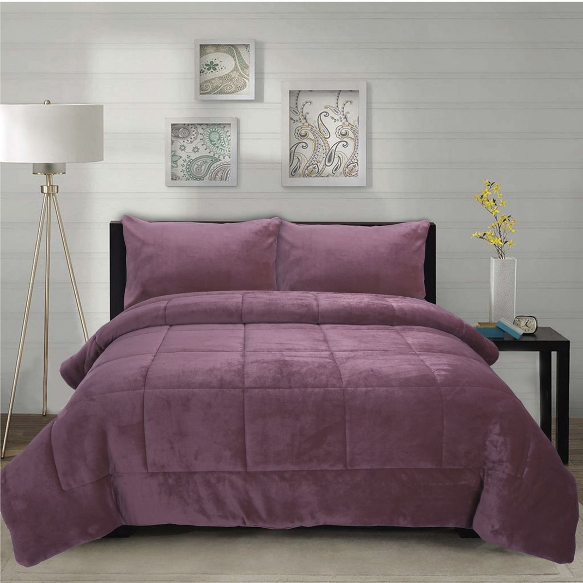 CHANTILLY - Cubrecama Coral Termico 1.5P Color Rosa Viejo CHANTILLY