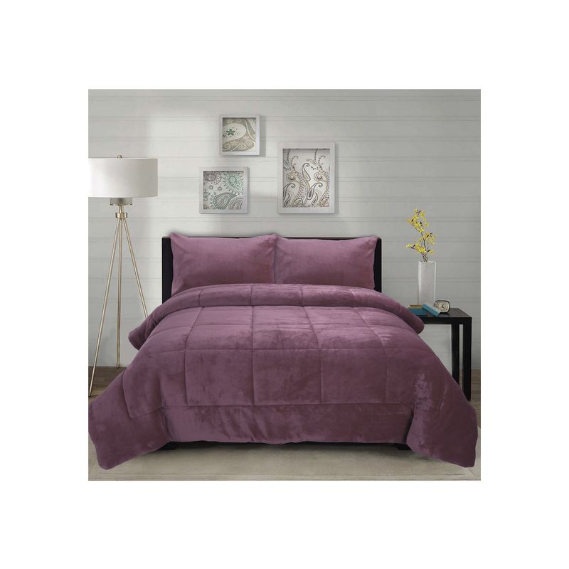 CHANTILLY - Cubrecama Coral Termico 1.5P Color Rosa Viejo CHANTILLY