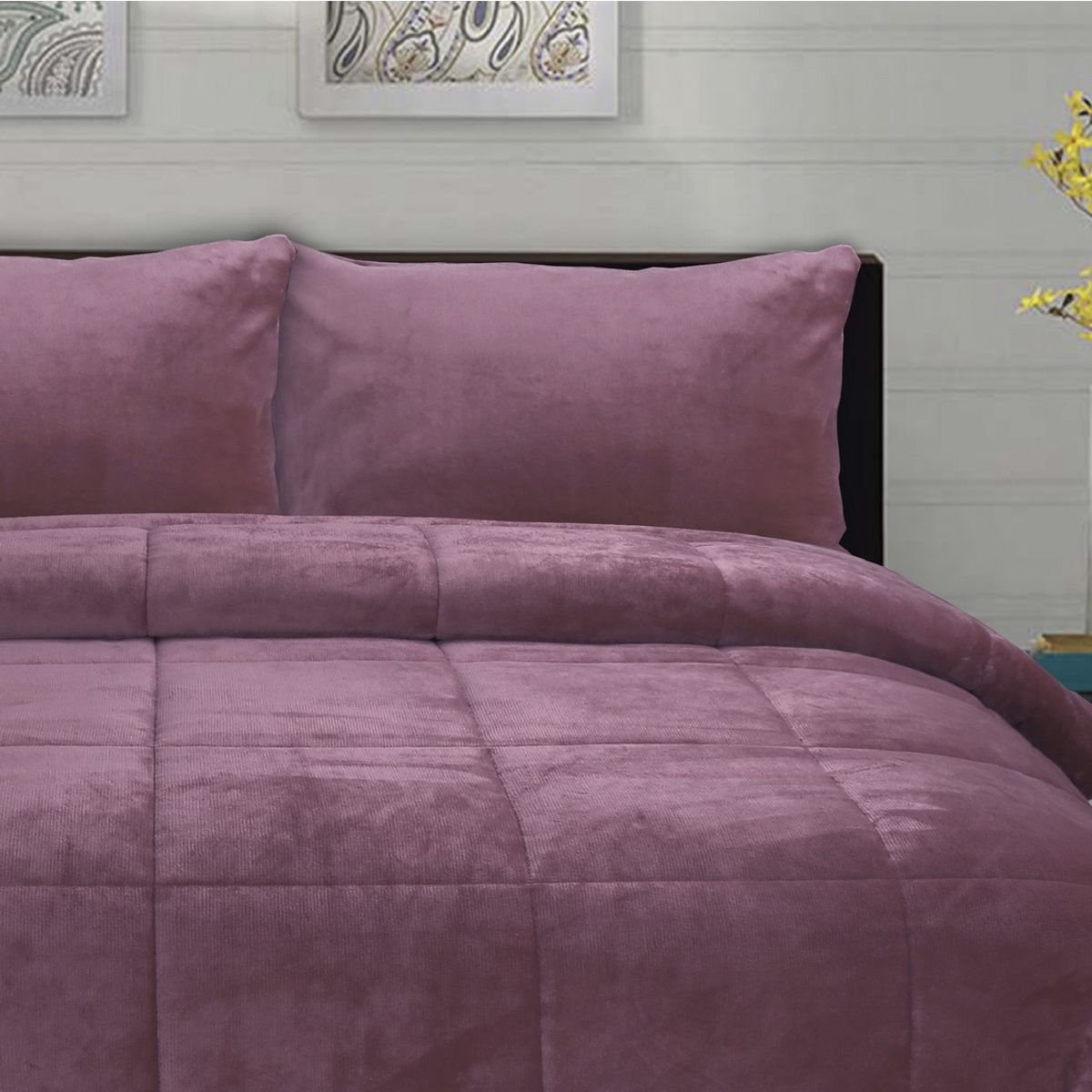 CHANTILLY - Cubrecama Coral Termico 1.5P Color Rosa Viejo CHANTILLY