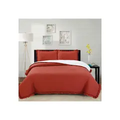 CHANTILLY - Cubrecama Prewash Bord Sherpa 2P Color Terracota