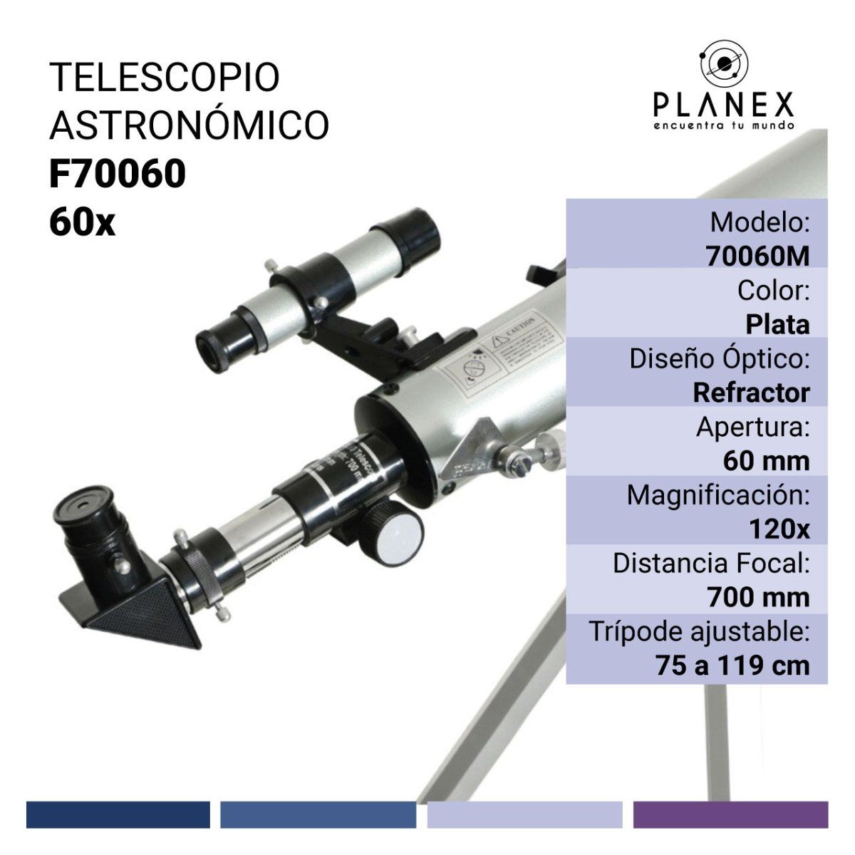 PLANEX - Telescopio Astronómico Monocular F70060 Planex + Soporte