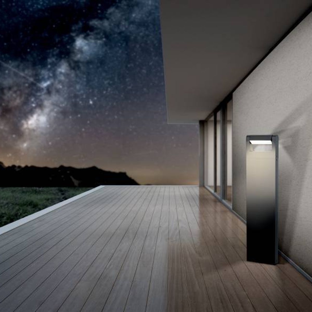 EGLO - Lámpara Pie Brianza Negro 5W IP44 Led incluida Cod98708