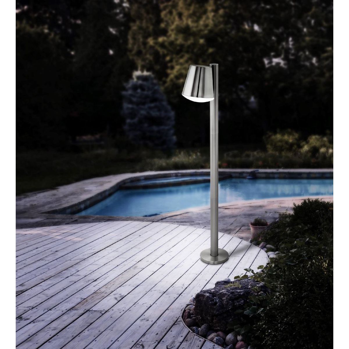 EGLO - Lámpara Pie E27 Caldiero-c Acero Inoxidable 97485